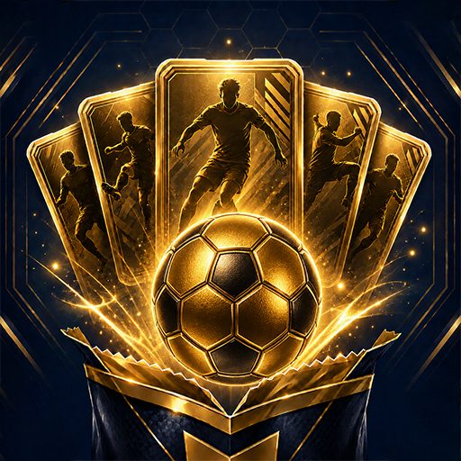 Gold player cards bursting from a pack