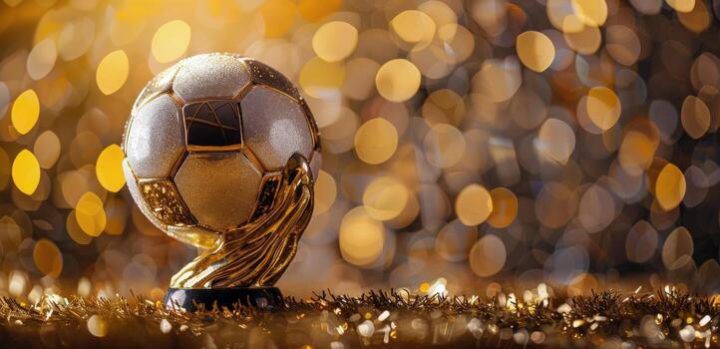 A golden football trophy